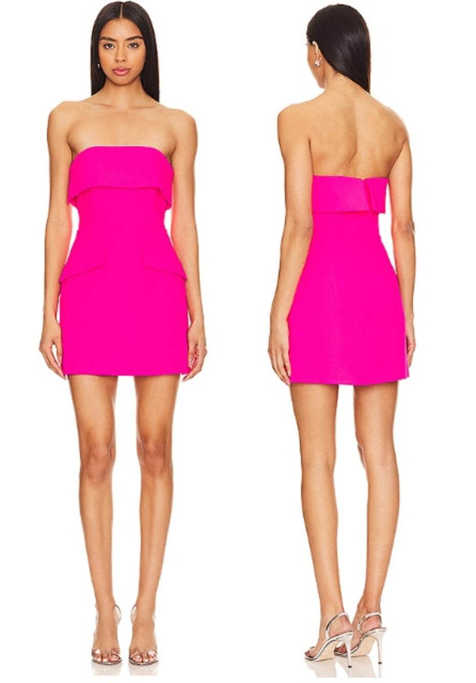 Lovers & Friends Serena Mini Dress Womens Small Electric Pink Cocktail Strapless